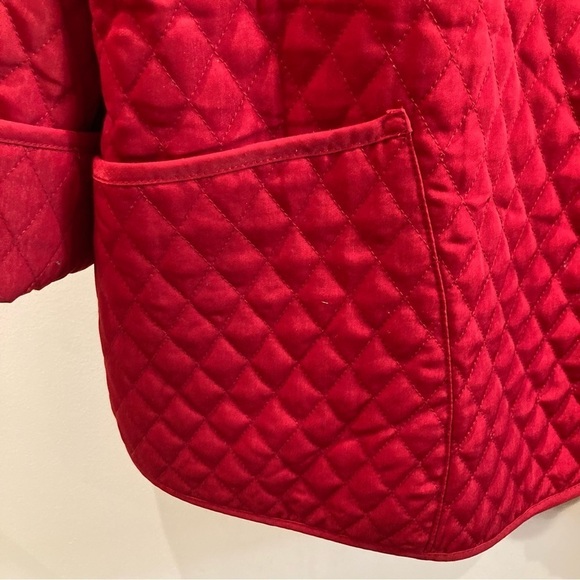 UTEX DESIGN Sz L Quilted Patchwork Pockets Gingham Lining Button Closure Jacket - Picture 12 of 13